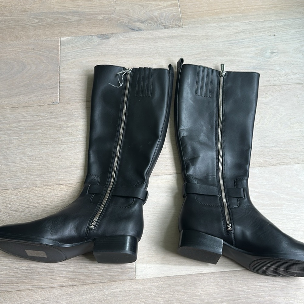 Michael Kors Tall Black Leather Riding Boots - Picture 7 of 11